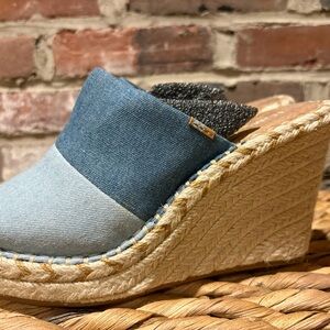 Denim Wedge Espadrille Sandals
